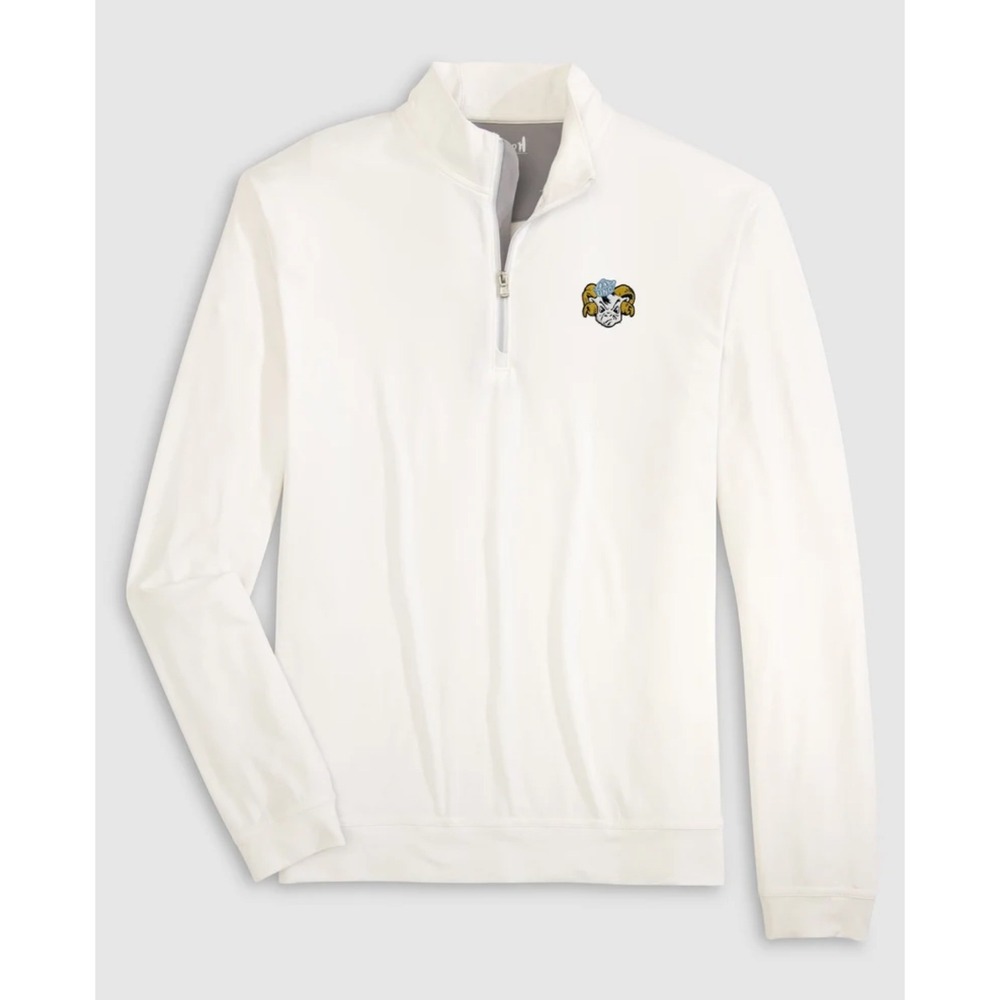 UNC Johnnie-O Quarter Zip Pullover Mens XL White Tar Heels Rameses Performance